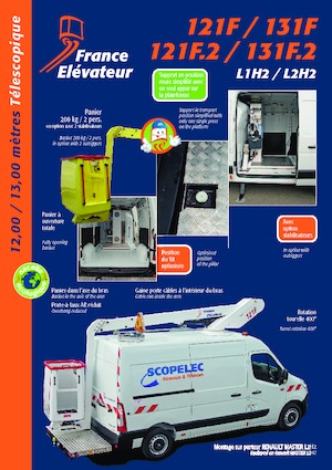 Tehergépkocsira szerelt teleszkópos munkaállványok France Elévateur 131 F