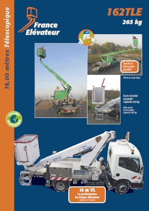 Tehergépkocsira szerelt teleszkópos munkaállványok France Elévateur 162 TLE