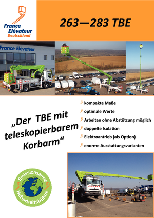 Tehergépkocsira szerelt teleszkópos munkaállványok France Elévateur 283 TBE