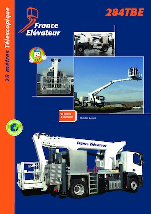 Tehergépkocsira szerelt teleszkópos munkaállványok France Elévateur 284 TBE