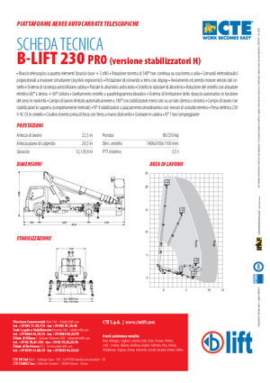 Tehergépkocsira szerelt teleszkópos munkaállványok CTE B-Lift 230 Pro-H