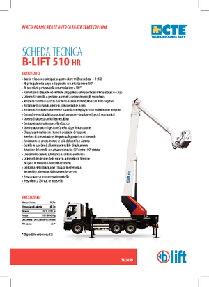 Tehergépkocsira szerelt teleszkópos munkaállványok CTE B-Lift 510 HR