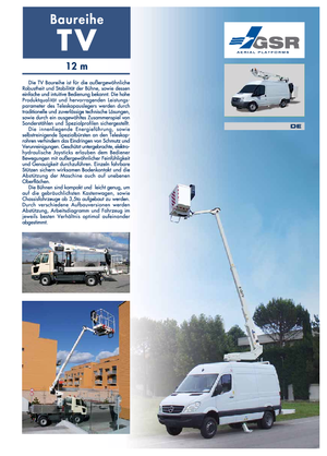 Tehergépkocsira szerelt teleszkópos munkaállványok GSR E120TV Basic