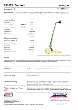 Tehergépkocsira szerelt teleszkópos munkaállványok GSR E228TJ Comfort