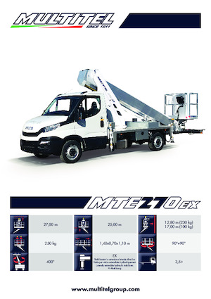 Tehergépkocsira szerelt teleszkópos munkaállványok Multitel MTE 270 EX