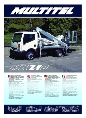 Tehergépkocsira szerelt csuklógémes munkaállványok Multitel MX 210