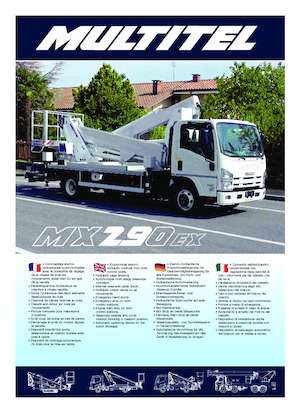 Tehergépkocsira szerelt csuklógémes munkaállványok Multitel MX 290 EX 6ton