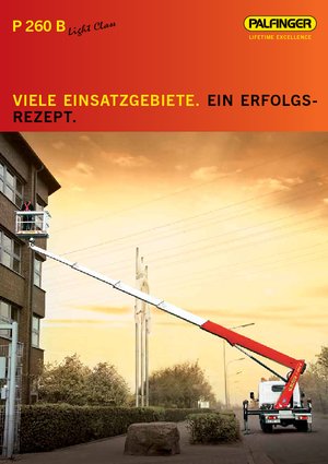 Tehergépkocsira szerelt teleszkópos munkaállványok Palfinger P260B