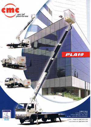 Tehergépkocsira szerelt teleszkópos munkaállványok CMC PLA 19