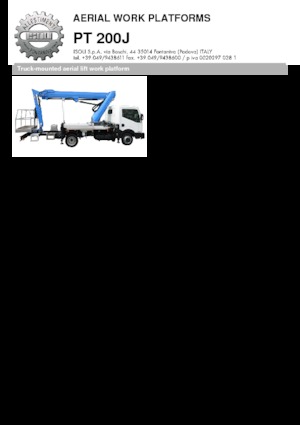 Tehergépkocsira szerelt teleszkópos munkaállványok ISOLI PT200J