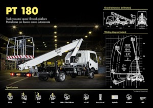 Tehergépkocsira szerelt teleszkópos munkaállványok ISOLI PT180