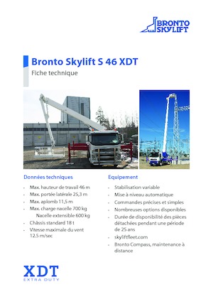 Tehergépkocsira szerelt teleszkópos munkaállványok Bronto Skylift S 46 XDT