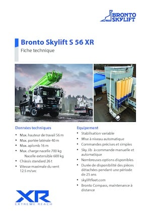 Tehergépkocsira szerelt teleszkópos munkaállványok Bronto Skylift S 56 XR