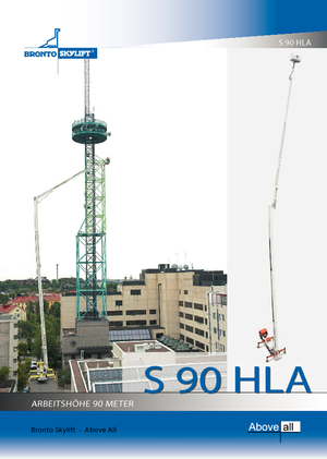 Tehergépkocsira szerelt teleszkópos munkaállványok Bronto Skylift S 90 HLA