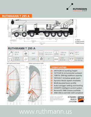 Tehergépkocsira szerelt teleszkópos munkaállványok Ruthmann T-295A