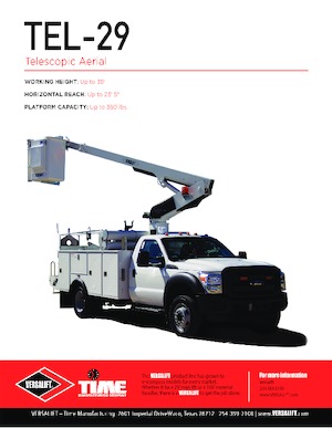 Tehergépkocsira szerelt teleszkópos munkaállványok Versalift TEL-29-N