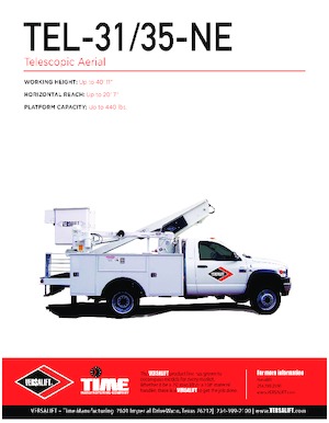 Tehergépkocsira szerelt teleszkópos munkaállványok Versalift TEL-31-NE