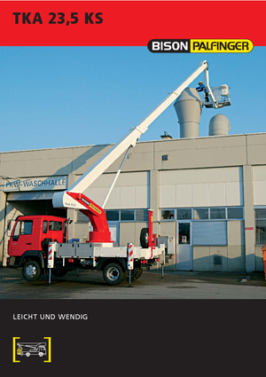 Tehergépkocsira szerelt teleszkópos munkaállványok Bison-Palfinger TKA 23,5 KS