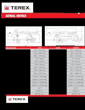 Tehergépkocsira szerelt teleszkópos munkaállványok Terex TL80
