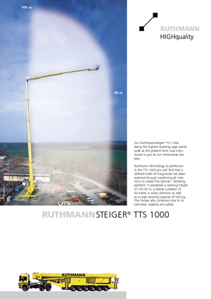 Tehergépkocsira szerelt teleszkópos munkaállványok Ruthmann TK 145 (Fa.)