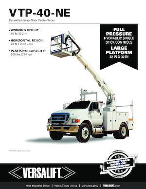 Tehergépkocsira szerelt teleszkópos munkaállványok Versalift VTP-40-NE