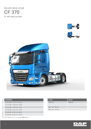 Nyergesvontatók DAF CF 370 FT Low Deck
