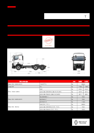 Nyergesvontatók Renault T T6X2 PUSHER 13L E6