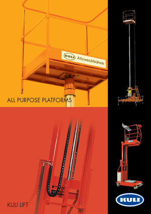Gumikerekes vertikális emelésű munkaállványok KULI Hebezeuge – Helmut Kempkes Kuli KF 8
