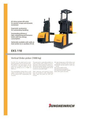 Horizontál kommisiózó targoncák Jungheinrich EKS 110