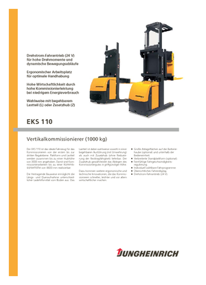 Horizontál kommisiózó targoncák Jungheinrich EKS 110