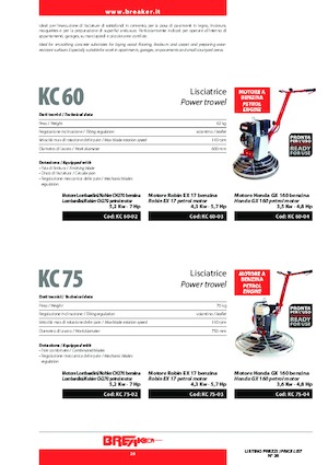 Gyalogkiséretű simítók Breaker KC 75-04