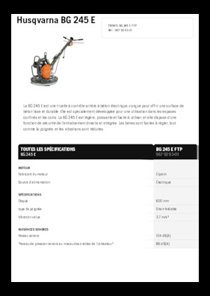 Gyalogkiséretű simítók Husqvarna BG 245E