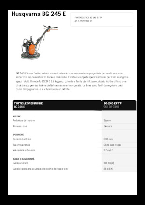 Gyalogkiséretű simítók Husqvarna BG 245E