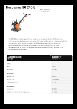 Gyalogkiséretű simítók Husqvarna BG 245E