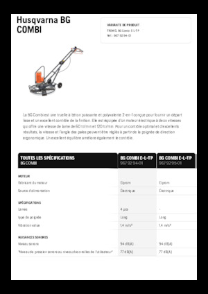 Gyalogkiséretű simítók Husqvarna BG COMBI