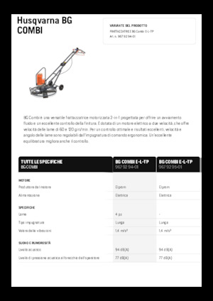 Gyalogkiséretű simítók Husqvarna BG COMBI