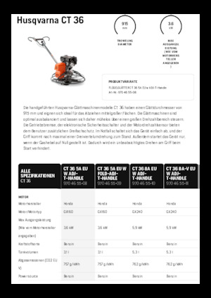 Gyalogkiséretű simítók Husqvarna CT 36