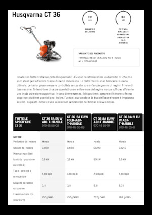 Gyalogkiséretű simítók Husqvarna CT 36