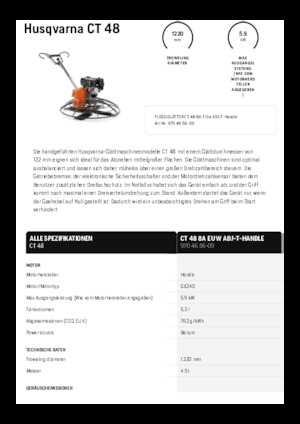 Gyalogkiséretű simítók Husqvarna CT 48