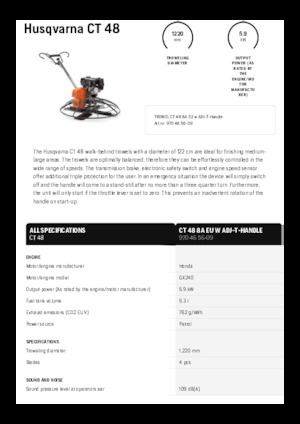 Gyalogkiséretű simítók Husqvarna CT 48