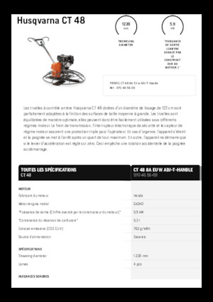 Gyalogkiséretű simítók Husqvarna CT 48