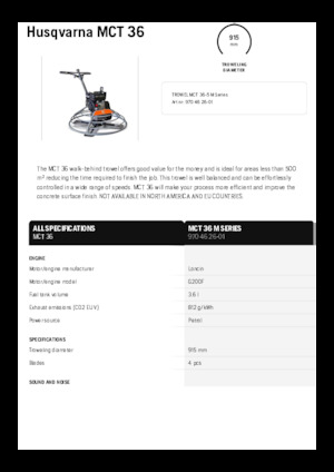 Gyalogkiséretű simítók Husqvarna MCT 36