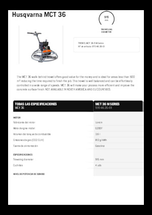 Gyalogkiséretű simítók Husqvarna MCT 36