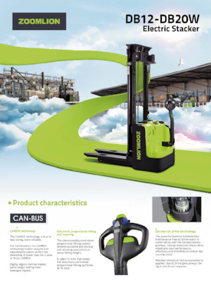 Gyalogkiséretű raklapemelák Zoomlion DB16W