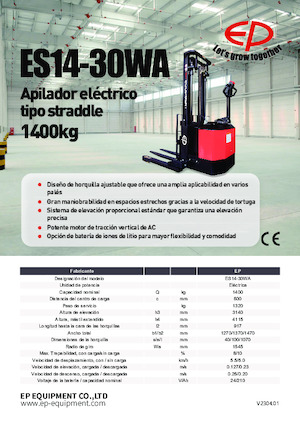 Gyalogkiséretű raklapemelák EP ES14-30WA