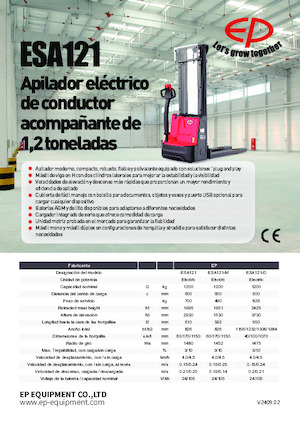 Gyalogkiséretű raklapemelák EP ESA121