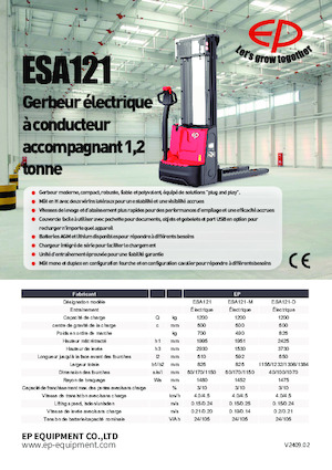 Gyalogkiséretű raklapemelák EP ESA121