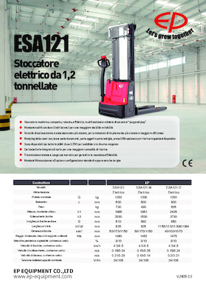 Gyalogkiséretű raklapemelák EP ESA121