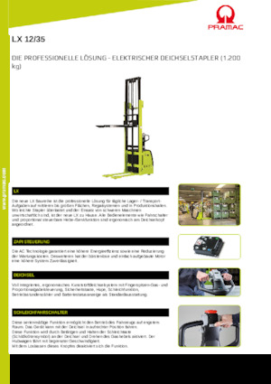 Gyalogkiséretű raklapemelák PRAMAC Lifter LX 12/35