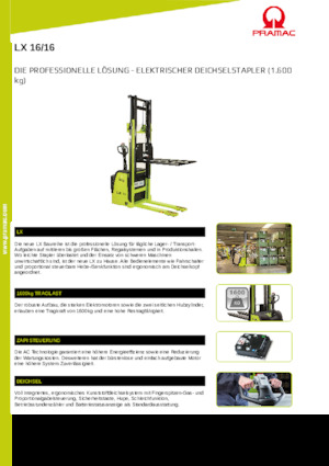 Gyalogkiséretű raklapemelák PRAMAC Lifter LX 16/16